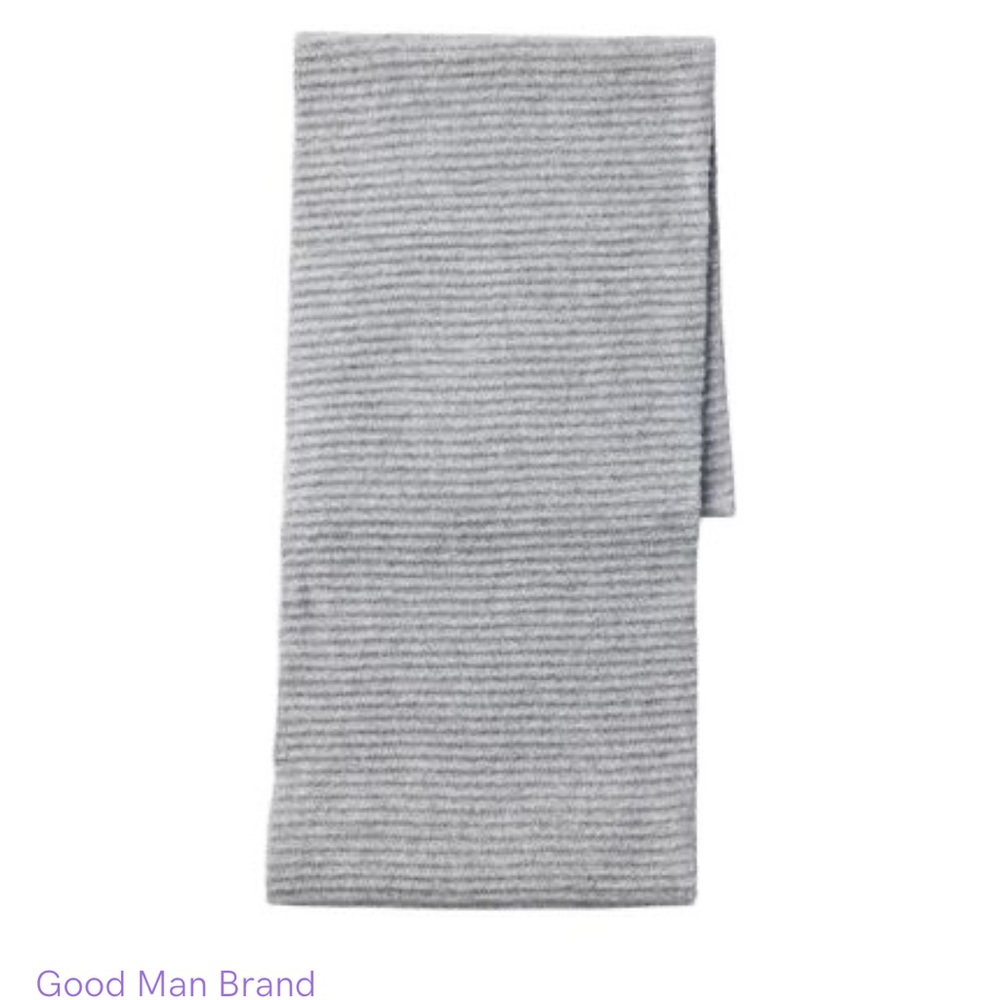 Good Man Brand Ottoman Rib Wool & Cashmere Scarf in Grey Heather New